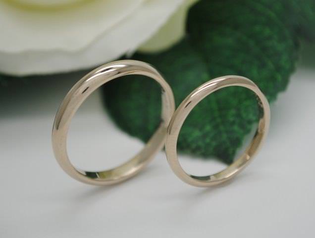 手作り結婚指輪（マリッジリング）K18シャンパンゴールド　１８金