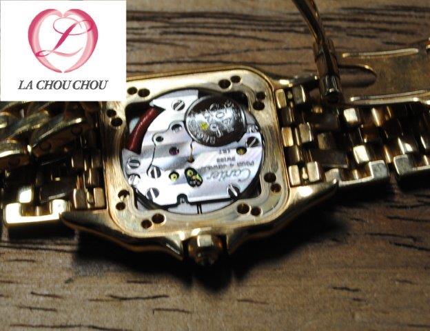 カルティエ Cartier 腕時計 パンテールSM WF３７０９B９レディース １８金無垢/ダイヤベゼル電池交換とＯＨ