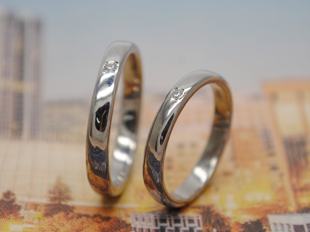 手作り結婚指輪　１８金　鍛造　関東