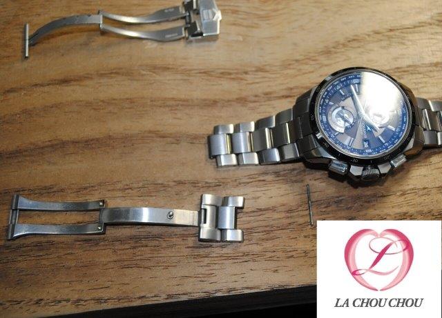 カシオ OCEANUS(オシアナス)時計のチタンバックル破損の修理 - ラ