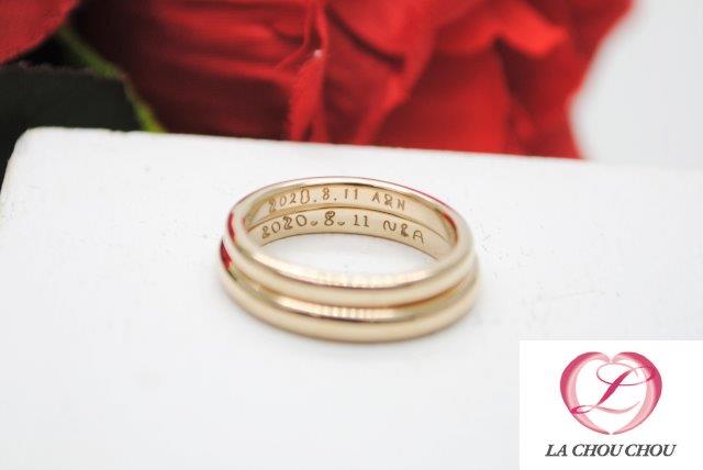 結婚指輪　マリッジリング　手作り　ハンドメイド　ゴールド　シャンパンゴールド　金　ウェディング