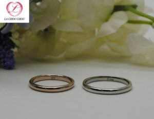 結婚指輪　ブラウンゴールド　プラチナ