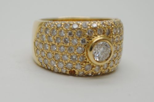 18金リング　石留め