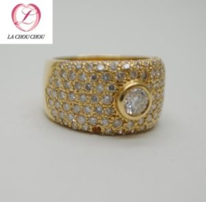 18金リング　石留め